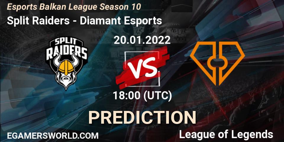 Split Raiders vs Diamant Esports: Betting TIp, Match Prediction. 20.01.2022 at 18:00. LoL, Esports Balkan League Season 10