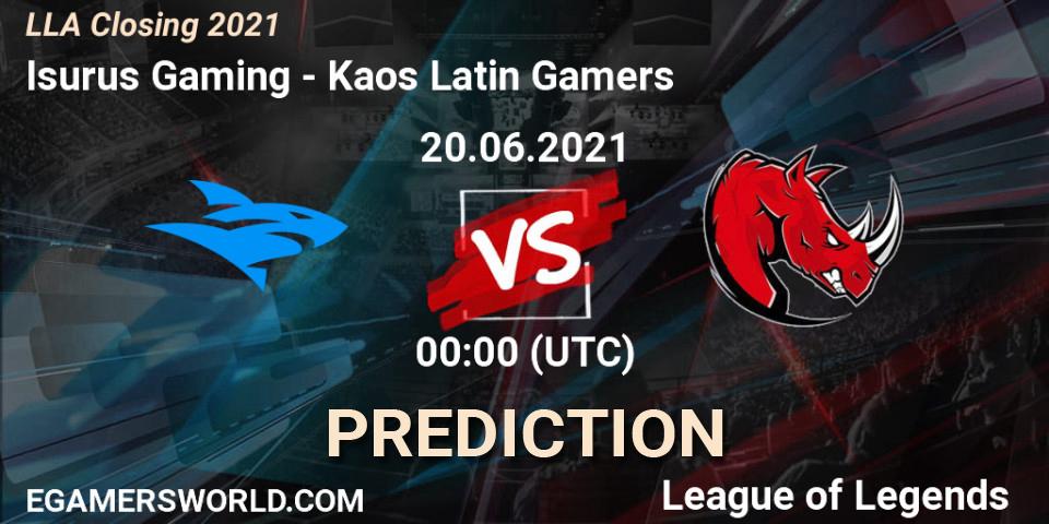 Isurus Gaming vs Kaos Latin Gamers: Betting TIp, Match Prediction. 20.06.21. LoL, LLA Closing 2021