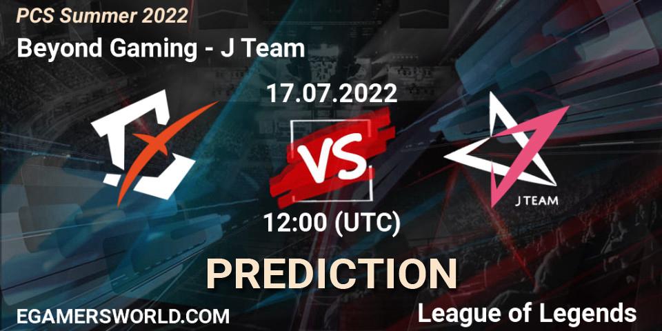 Beyond Gaming vs J Team: Betting TIp, Match Prediction. 17.07.2022 at 13:00. LoL, PCS Summer 2022
