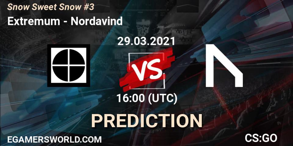 Extremum vs Nordavind: Betting TIp, Match Prediction. 29.03.2021 at 17:15. Counter-Strike (CS2), Snow Sweet Snow #3