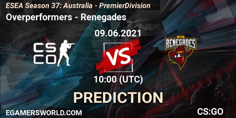 Overperformers vs Renegades: Betting TIp, Match Prediction. 09.06.21. CS2 (CS:GO), ESEA Season 37: Australia - Premier Division