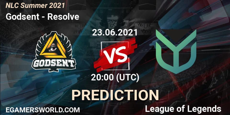 Godsent vs Resolve: Betting TIp, Match Prediction. 23.06.21. LoL, NLC Summer 2021
