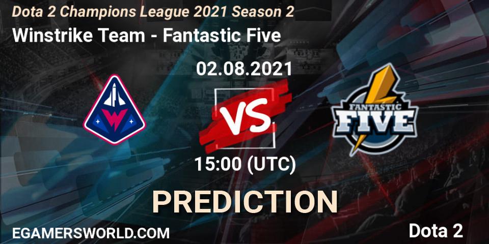 Winstrike Team vs Fantastic Five: Betting TIp, Match Prediction. 02.08.2021 at 15:00. Dota 2, Dota 2 Champions League 2021 Season 2