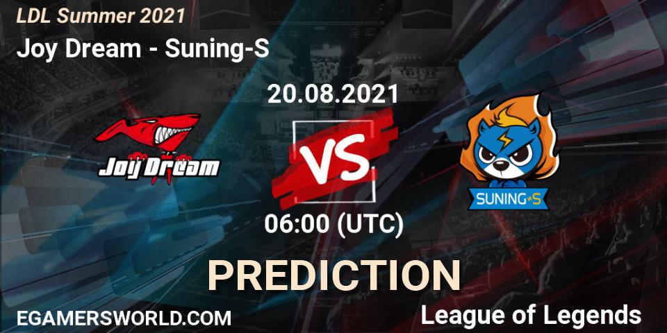 Joy Dream vs Suning-S: Betting TIp, Match Prediction. 20.08.21. LoL, LDL Summer 2021