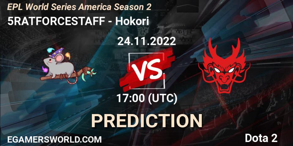 5RATFORCESTAFF vs Hokori: Betting TIp, Match Prediction. 24.11.22. Dota 2, EPL World Series America Season 2