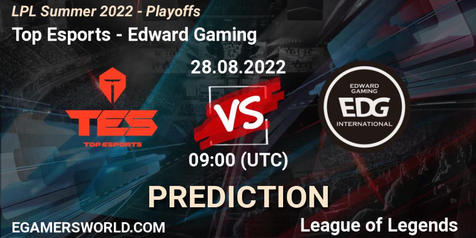 Top Esports vs Edward Gaming: Betting TIp, Match Prediction. 28.08.22. LoL, LPL Summer 2022 - Playoffs