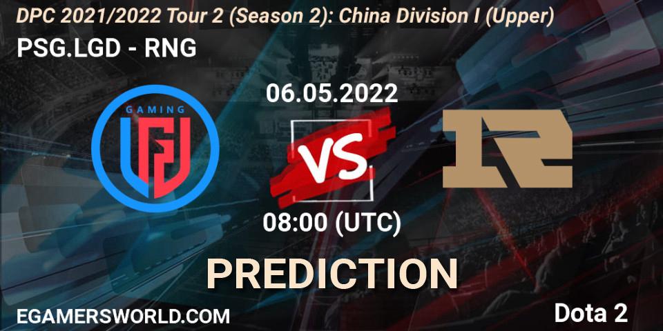 PSG.LGD vs RNG: Betting TIp, Match Prediction. 06.05.22. Dota 2, DPC CN 2021/2022 Tour 2: Regional Final