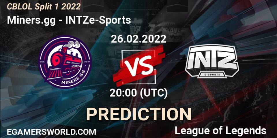 Miners.gg vs INTZ e-Sports: Betting TIp, Match Prediction. 26.02.2022 at 20:30. LoL, CBLOL Split 1 2022