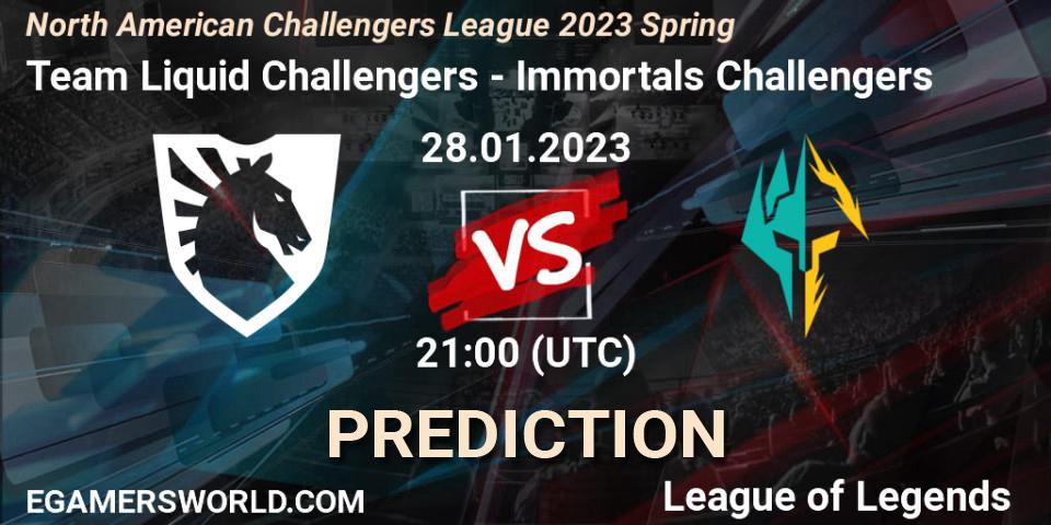 Team Liquid Challengers vs Immortals Challengers: Betting TIp, Match Prediction. 28.01.23. LoL, NACL 2023 Spring - Group Stage