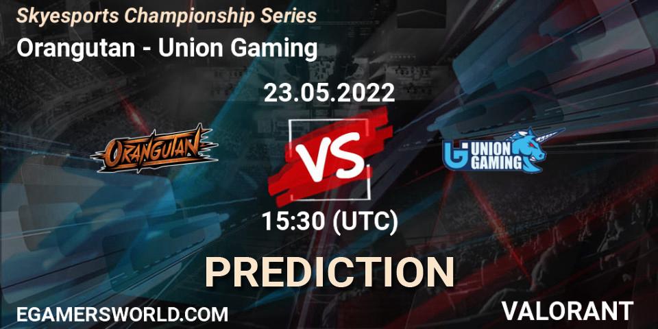 Orangutan vs Union Gaming: Betting TIp, Match Prediction. 23.05.2022 at 15:30. VALORANT, Skyesports Championship Series