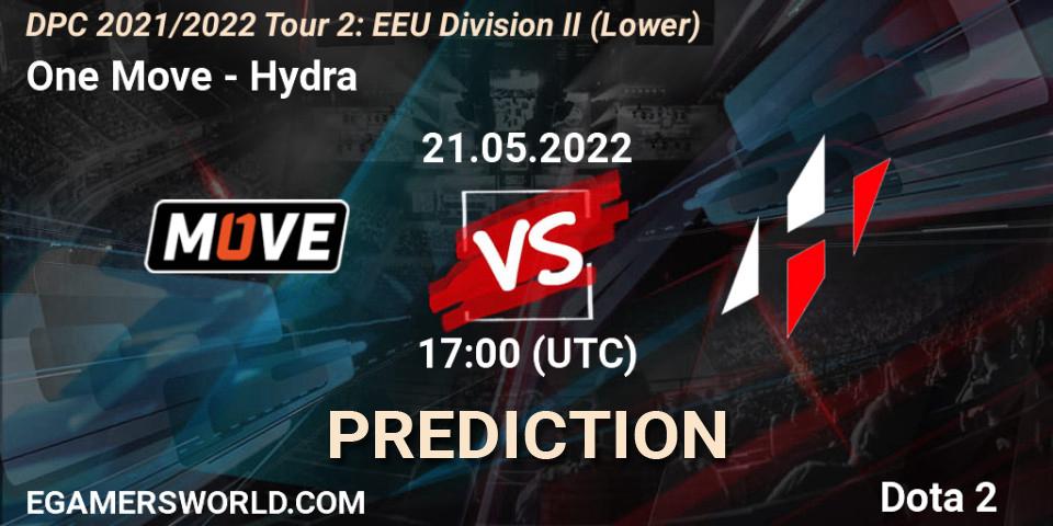 One Move vs Hydra: Betting TIp, Match Prediction. 21.05.2022 at 17:00. Dota 2, DPC 2021/2022 Tour 2: EEU Division II (Lower)