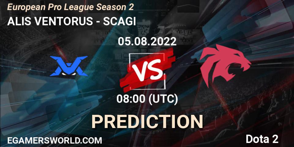ALIS VENTORUS vs SCAGI: Betting TIp, Match Prediction. 05.08.22. Dota 2, European Pro League Season 2