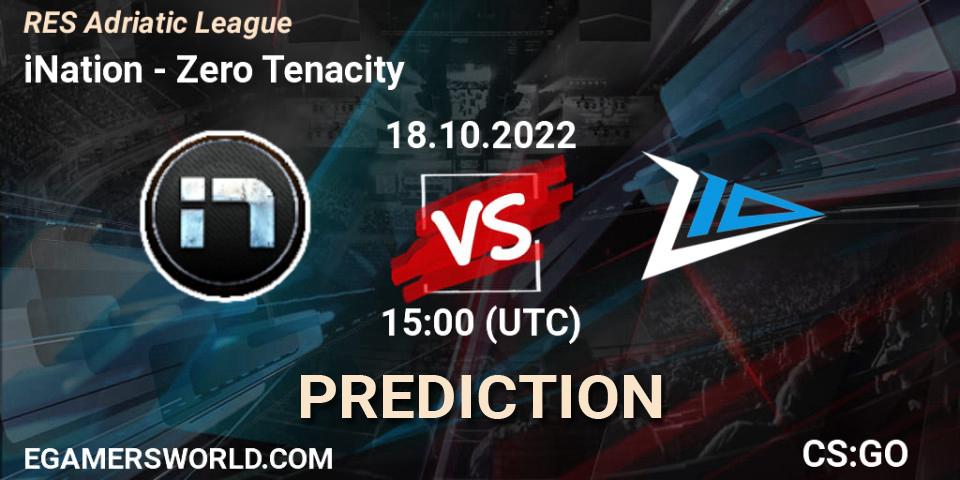 iNation vs Zero Tenacity: Betting TIp, Match Prediction. 18.10.2022 at 15:00. Counter-Strike (CS2), RES Adriatic League
