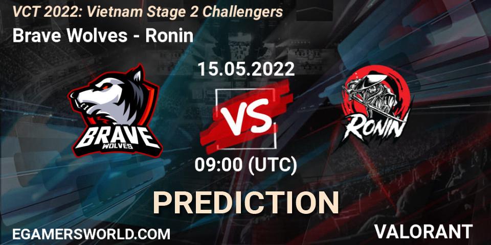 Brave Wolves vs Ronin: Betting TIp, Match Prediction. 15.05.2022 at 09:00. VALORANT, VCT 2022: Vietnam Stage 2 Challengers