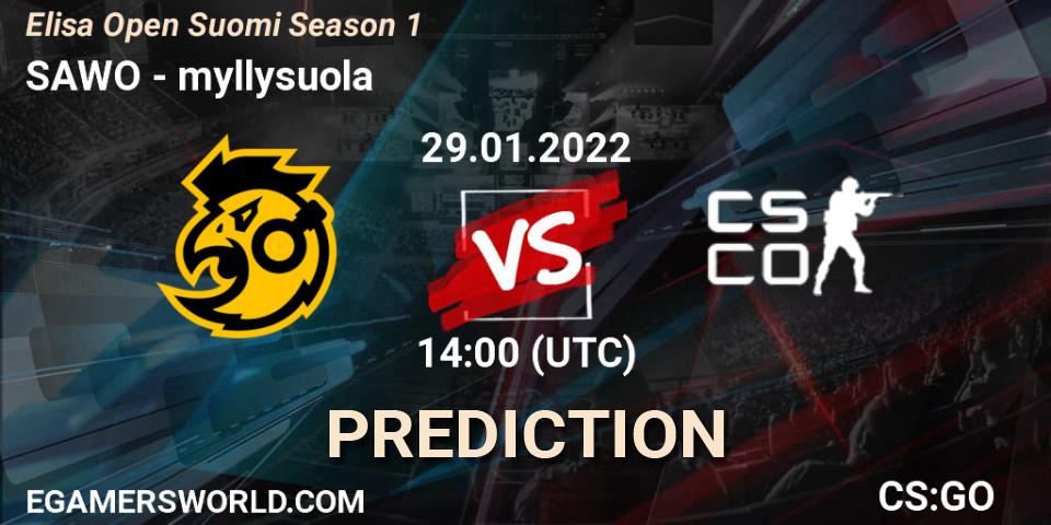 SAWO vs myllysuola: Betting TIp, Match Prediction. 29.01.22. CS2 (CS:GO), Elisa Open Suomi Season 1