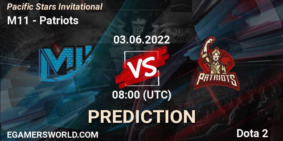 M11 vs Patriots: Betting TIp, Match Prediction. 03.06.2022 at 10:29. Dota 2, Pacific Stars Invitational