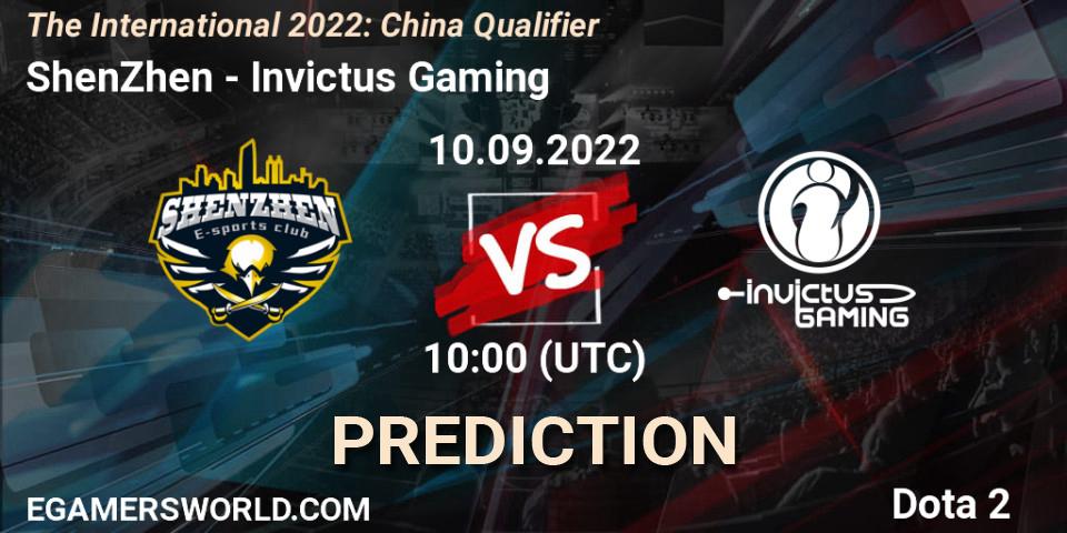 ShenZhen vs Invictus Gaming: Betting TIp, Match Prediction. 10.09.2022 at 07:55. Dota 2, The International 2022: China Qualifier