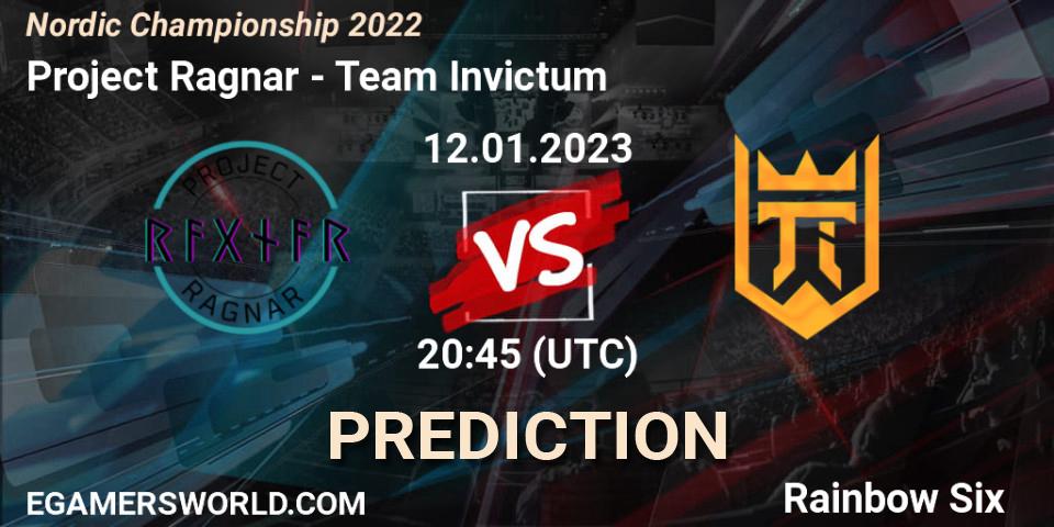 Project Ragnar vs Team Invictum: Betting TIp, Match Prediction. 12.01.2023 at 20:45. Rainbow Six, Nordic Championship 2022