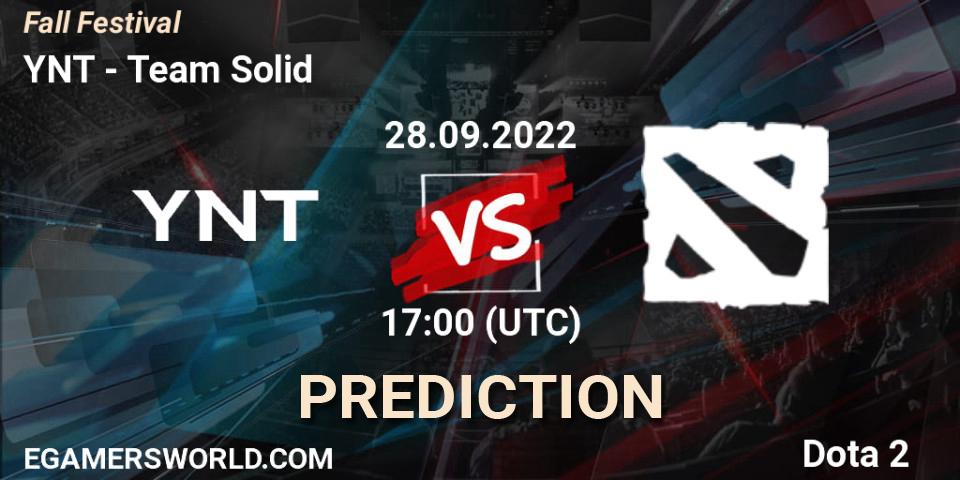 YNT vs Team Solid: Betting TIp, Match Prediction. 28.09.22. Dota 2, Fall Festival