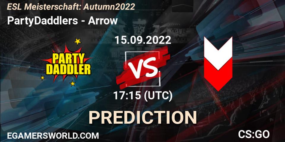PartyDaddlers vs Arrow: Betting TIp, Match Prediction. 15.09.2022 at 17:15. Counter-Strike (CS2), ESL Meisterschaft: Autumn 2022