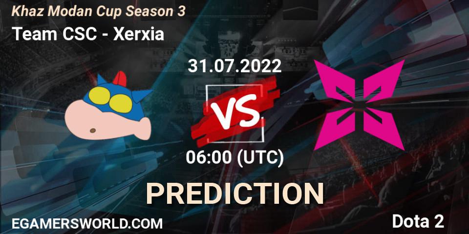 Team CSC vs Xerxia: Betting TIp, Match Prediction. 31.07.2022 at 04:09. Dota 2, Khaz Modan Cup Season 3