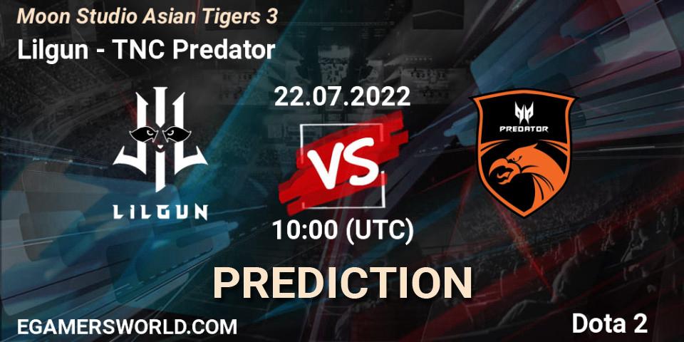 Lilgun vs TNC Predator: Betting TIp, Match Prediction. 22.07.22. Dota 2, Moon Studio Asian Tigers 3