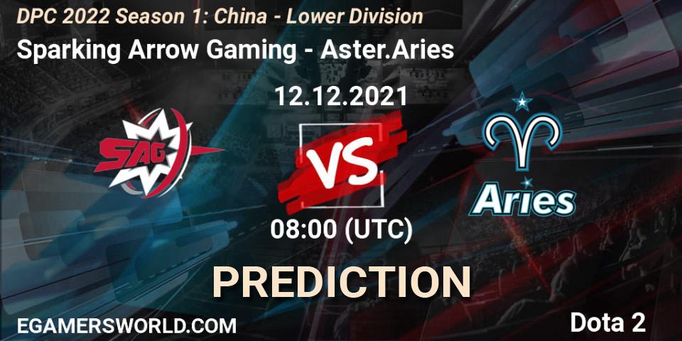 Sparking Arrow Gaming vs Aster.Aries: Betting TIp, Match Prediction. 12.12.21. Dota 2, DPC 2022 Season 1: China - Lower Division