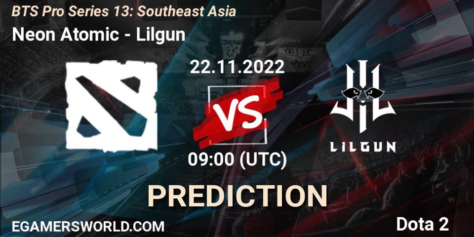 Neon Atomic vs Lilgun: Betting TIp, Match Prediction. 22.11.22. Dota 2, BTS Pro Series 13: Southeast Asia