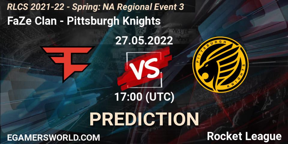 FaZe Clan vs Pittsburgh Knights: Betting TIp, Match Prediction. 27.05.2022 at 17:00. Rocket League, RLCS 2021-22 - Spring: NA Regional Event 3