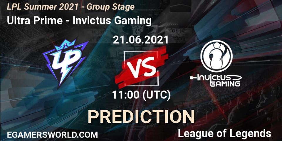 Ultra Prime vs Invictus Gaming: Betting TIp, Match Prediction. 21.06.2021 at 11:00. LoL, LPL Summer 2021 - Group Stage
