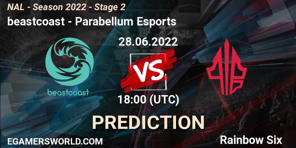 beastcoast vs Parabellum Esports: Betting TIp, Match Prediction. 28.06.2022 at 18:00. Rainbow Six, NAL - Season 2022 - Stage 2