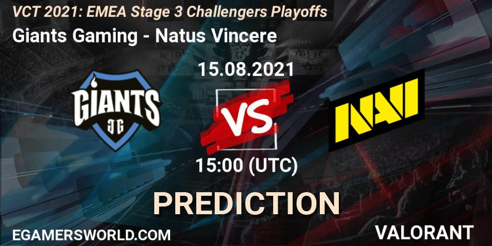 Giants Gaming vs Natus Vincere: Betting TIp, Match Prediction. 15.08.21. VALORANT, VCT 2021: EMEA Stage 3 Challengers Playoffs
