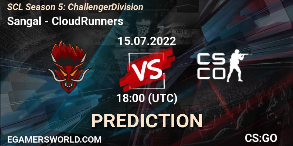 Sangal vs CloudRunners: Betting TIp, Match Prediction. 14.07.2022 at 18:00. Counter-Strike (CS2), SCL Season 5: Challenger Division