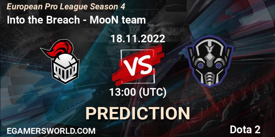 Into the Breach vs MooN team: Betting TIp, Match Prediction. 18.11.22. Dota 2, European Pro League Season 4