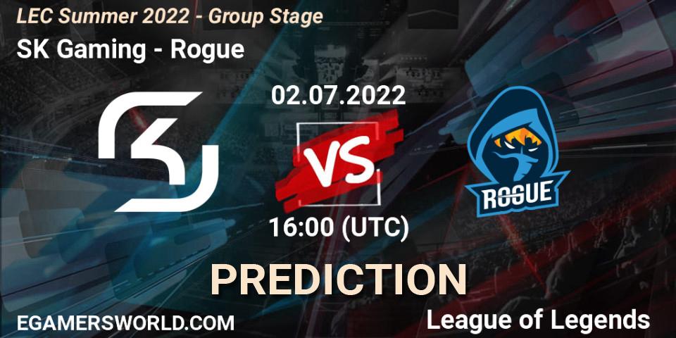 SK Gaming vs Rogue: Betting TIp, Match Prediction. 02.07.22. LoL, LEC Summer 2022 - Group Stage