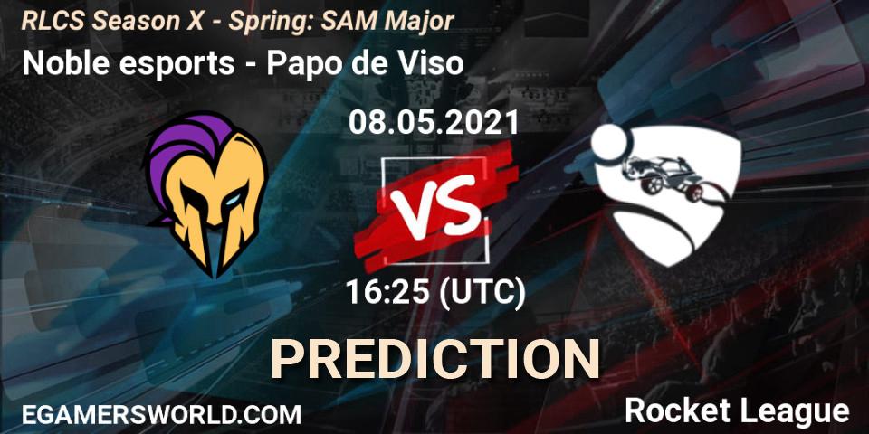 Noble esports vs Papo de Visão: Betting TIp, Match Prediction. 08.05.2021 at 16:25. Rocket League, RLCS Season X - Spring: SAM Major