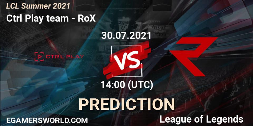 Ctrl Play team vs RoX: Betting TIp, Match Prediction. 30.07.21. LoL, LCL Summer 2021