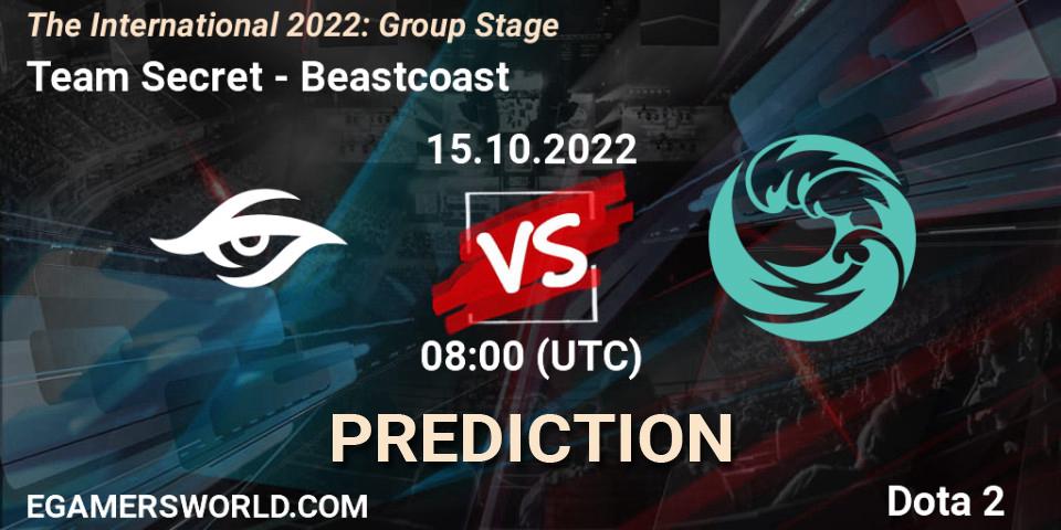 Team Secret vs Beastcoast: Betting TIp, Match Prediction. 15.10.22. Dota 2, The International 2022: Group Stage
