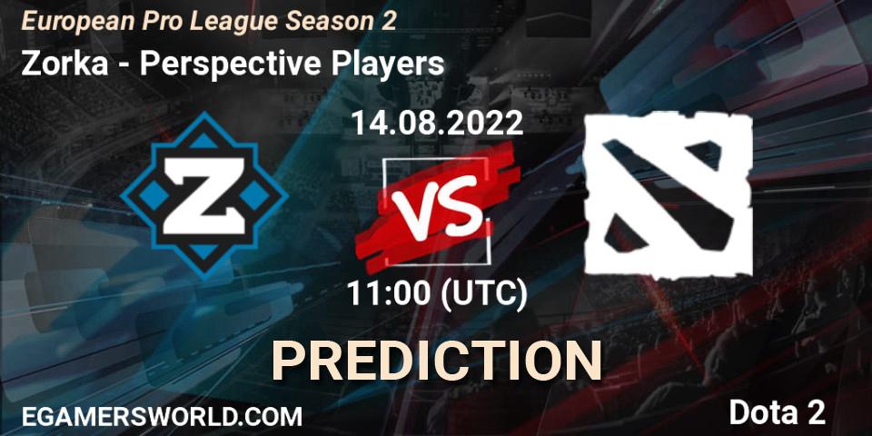 Zorka vs Perspective Players: Betting TIp, Match Prediction. 14.08.22. Dota 2, European Pro League Season 2