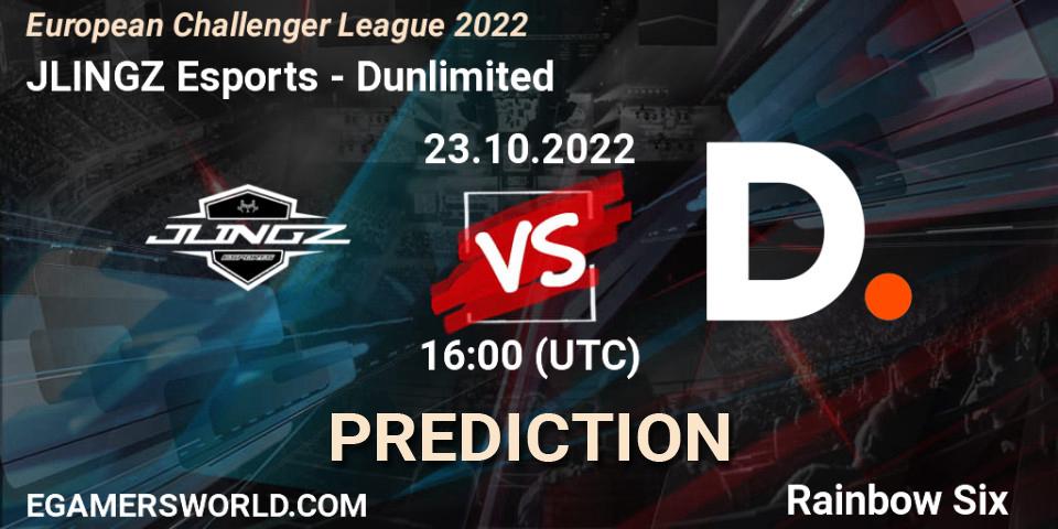 JLINGZ Esports vs Dunlimited: Betting TIp, Match Prediction. 23.10.2022 at 16:00. Rainbow Six, European Challenger League 2022