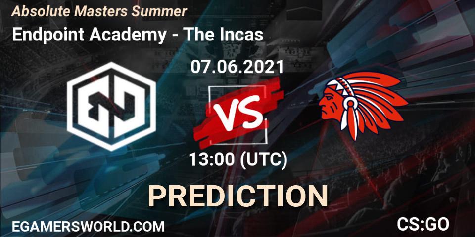 Endpoint Academy vs The Incas: Betting TIp, Match Prediction. 07.06.2021 at 13:00. Counter-Strike (CS2), Absolute Masters Summer