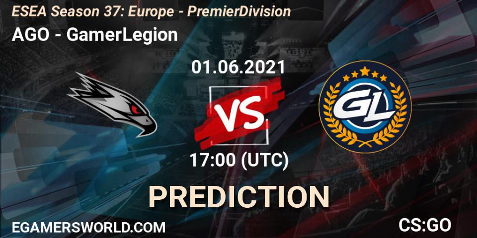 AGO vs GamerLegion: Betting TIp, Match Prediction. 01.06.21. CS2 (CS:GO), ESEA Season 37: Europe - Premier Division