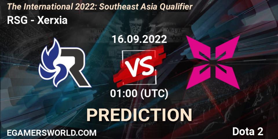 RSG vs Xerxia: Betting TIp, Match Prediction. 16.09.2022 at 01:00. Dota 2, The International 2022: Southeast Asia Qualifier