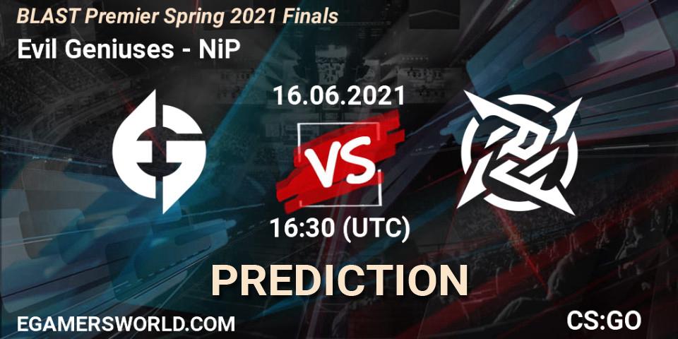Evil Geniuses vs NiP: Betting TIp, Match Prediction. 16.06.21. CS2 (CS:GO), BLAST Premier Spring 2021 Finals