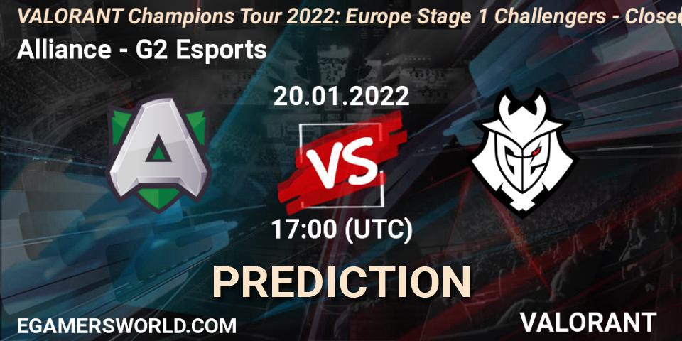 Alliance vs G2 Esports: Betting TIp, Match Prediction. 20.01.2022 at 17:00. VALORANT, VCT 2022: Europe Stage 1 Challengers - Closed Qualifier 2