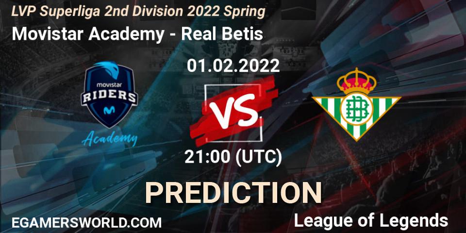 Movistar Academy vs Real Betis: Betting TIp, Match Prediction. 01.02.2022 at 17:00. LoL, LVP Superliga 2nd Division 2022 Spring