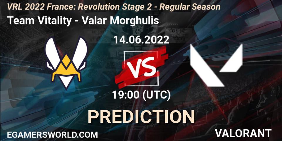 Team Vitality vs Valar Morghulis: Betting TIp, Match Prediction. 14.06.2022 at 19:35. VALORANT, VRL 2022 France: Revolution Stage 2 - Regular Season