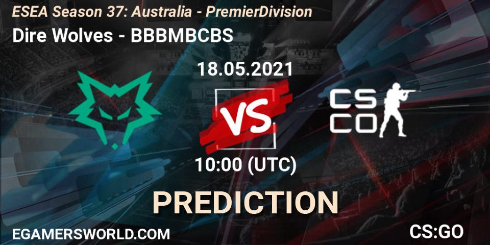 Dire Wolves vs BBBMBCBS: Betting TIp, Match Prediction. 18.05.2021 at 10:00. Counter-Strike (CS2), ESEA Season 37: Australia - Premier Division