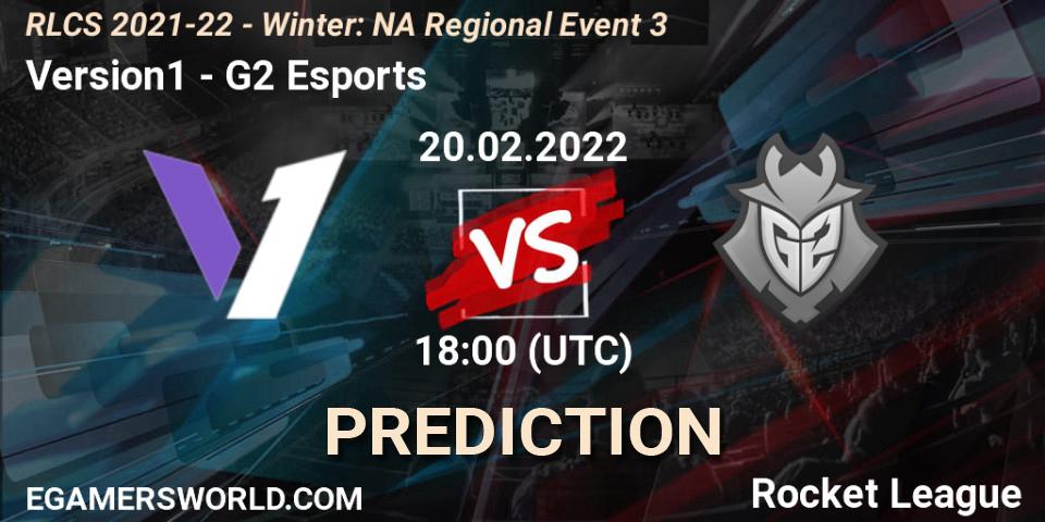 Version1 vs G2 Esports: Betting TIp, Match Prediction. 20.02.2022 at 18:00. Rocket League, RLCS 2021-22 - Winter: NA Regional Event 3