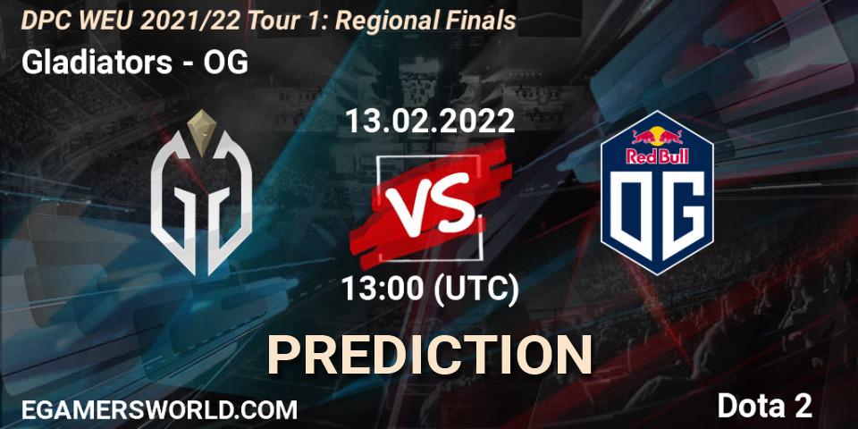 Gladiators vs OG: Betting TIp, Match Prediction. 13.02.2022 at 12:55. Dota 2, DPC WEU 2021/22 Tour 1: Regional Finals